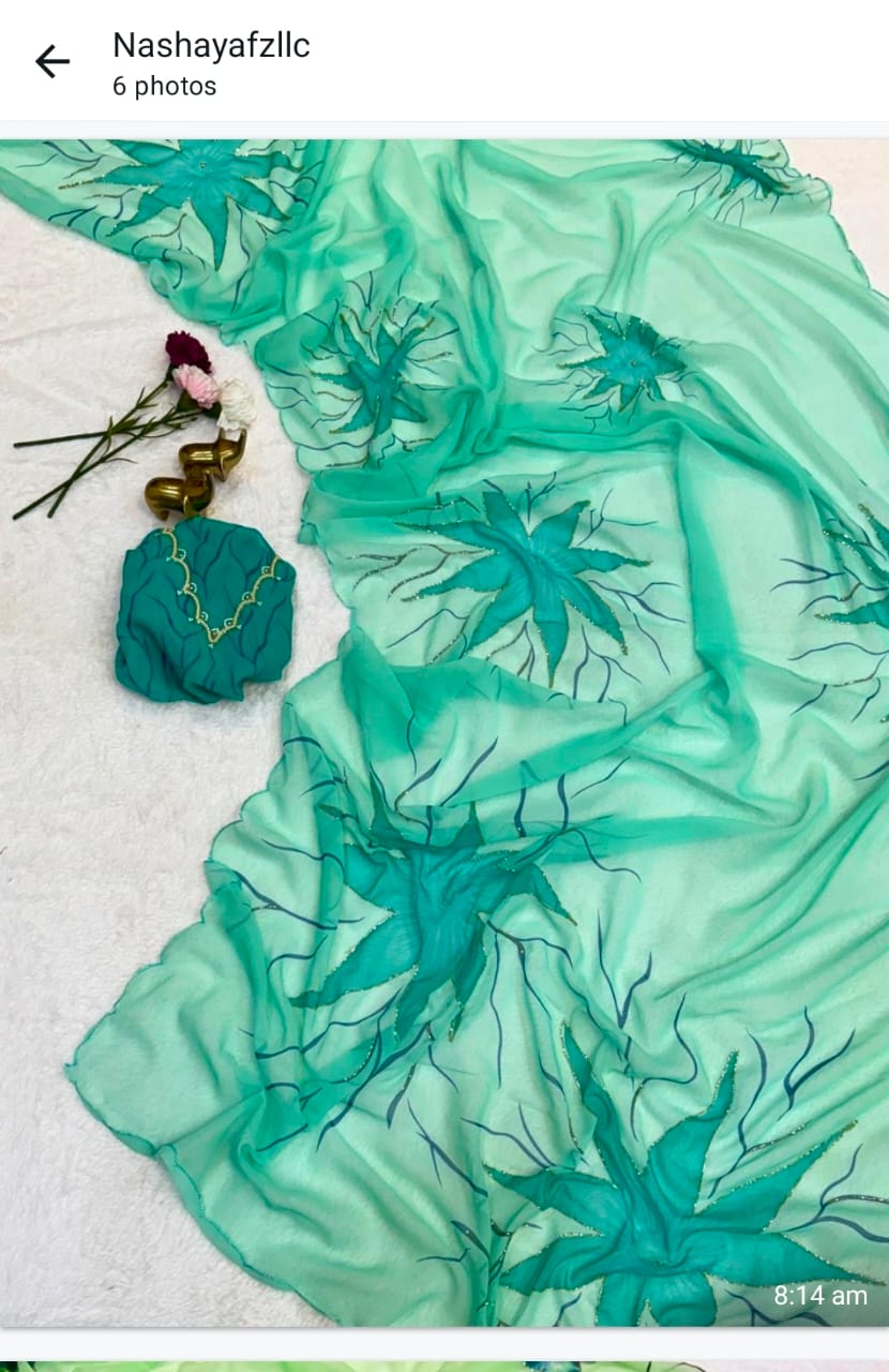 Soft Tabby Organza Floral Saree