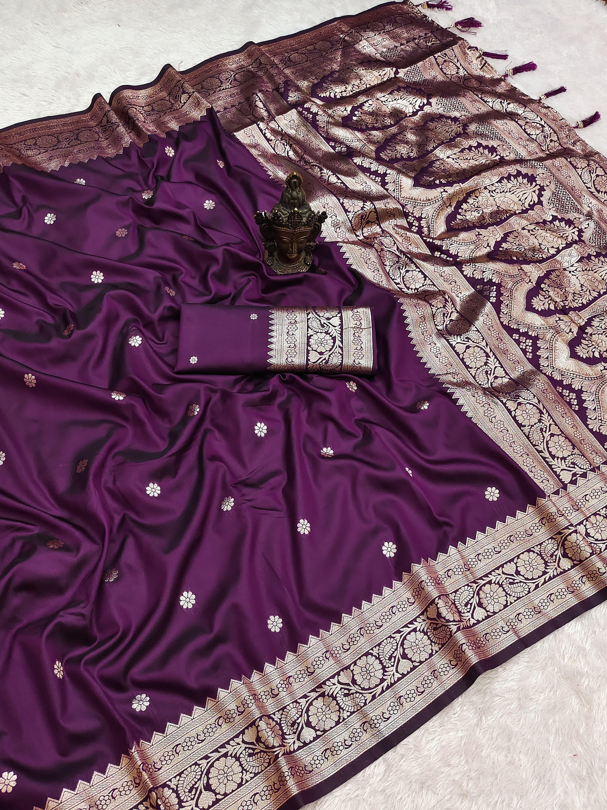Soft Two-Tone Banarasi Silk Weaving Saree