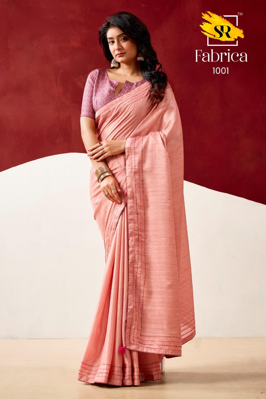 Semi Tussar Silk Saree with Katha Thread Work Borders