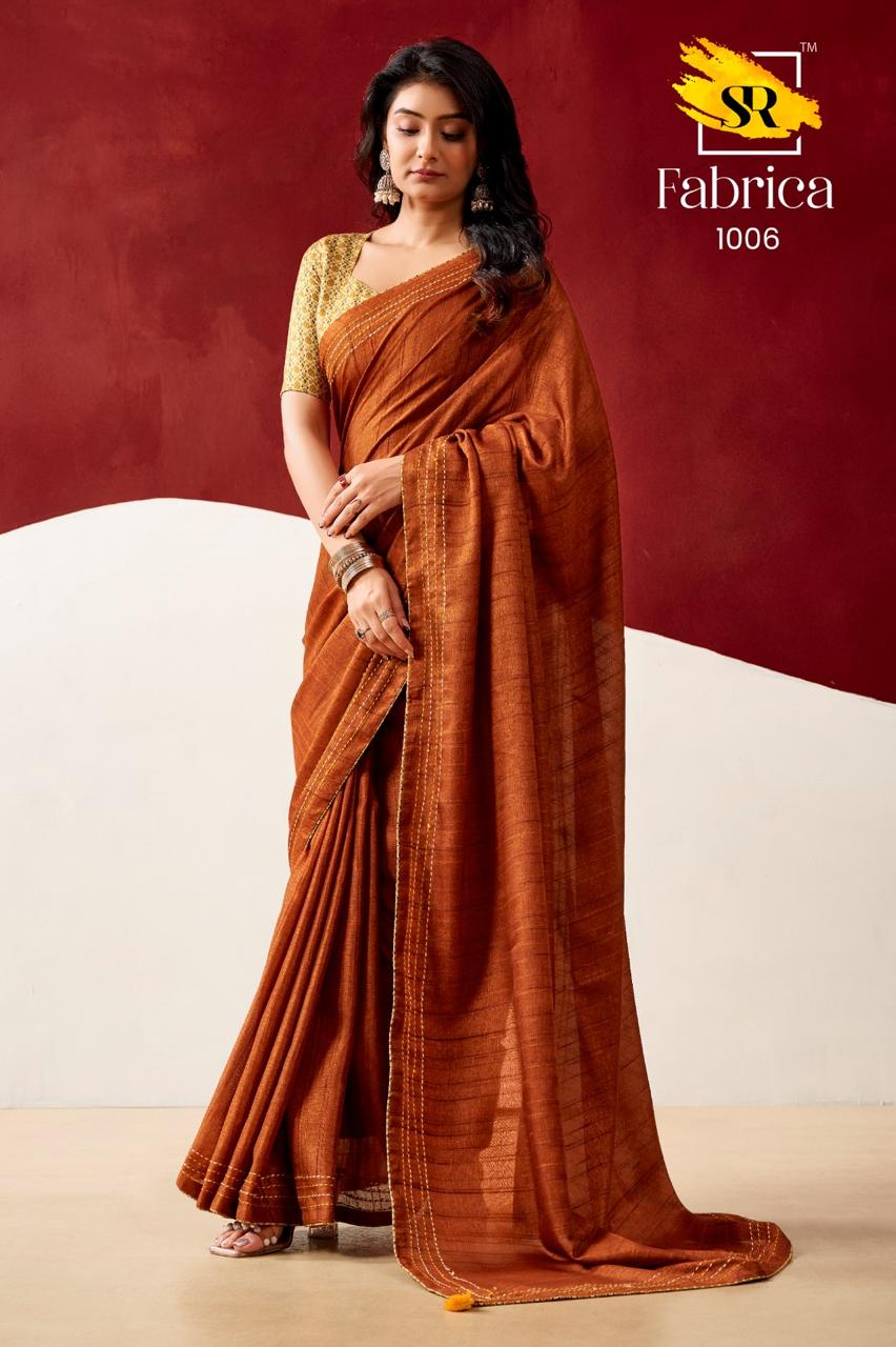Semi Tussar Silk Saree with Katha Thread Work Borders
