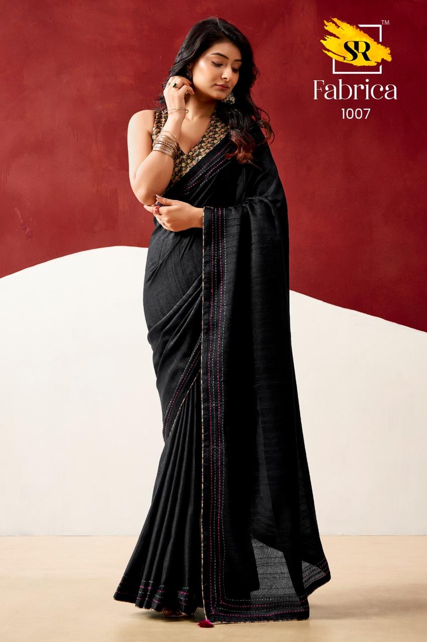 Semi Tussar Silk Saree with Katha Thread Work Borders
