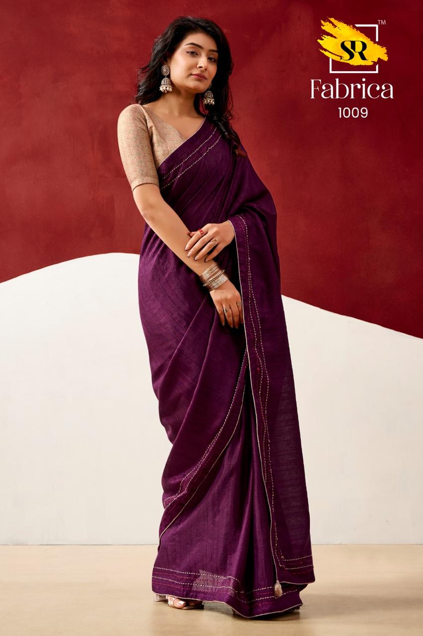 Semi Tussar Silk Saree with Katha Thread Work Borders