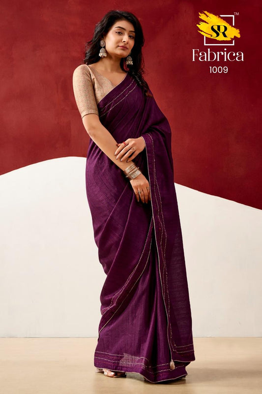 Semi Tussar Silk Saree with Katha Thread Work Borders