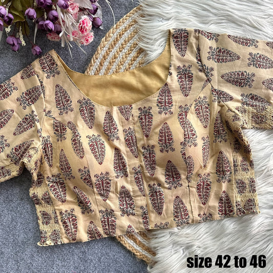 Plus Size Ajrakh Stretchable Readymade Blouse