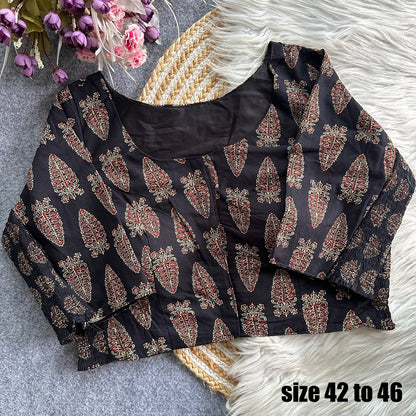 Plus Size Ajrakh Stretchable Readymade Blouse