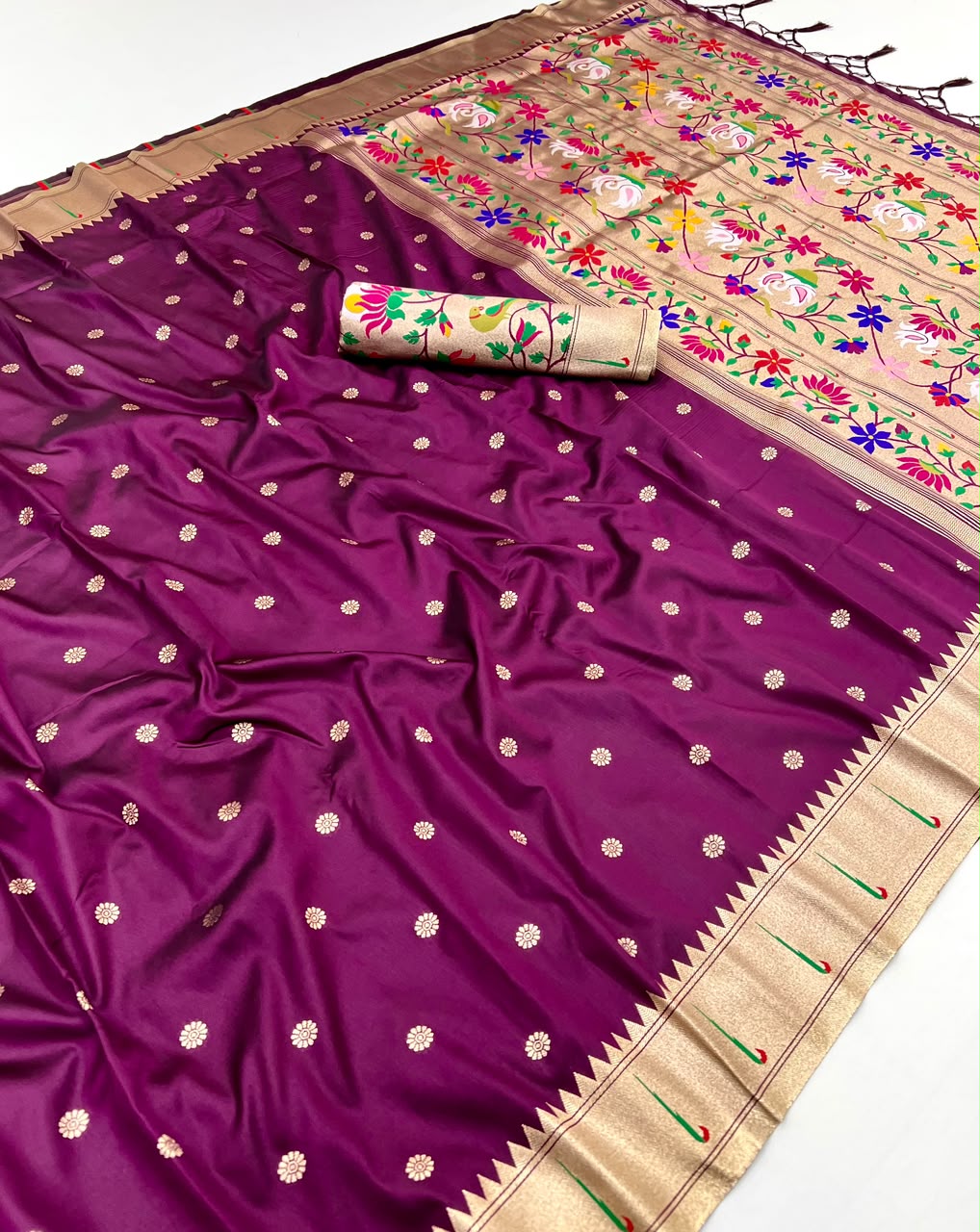 Semi Kanjivaram Silk Paithani Designer Saree