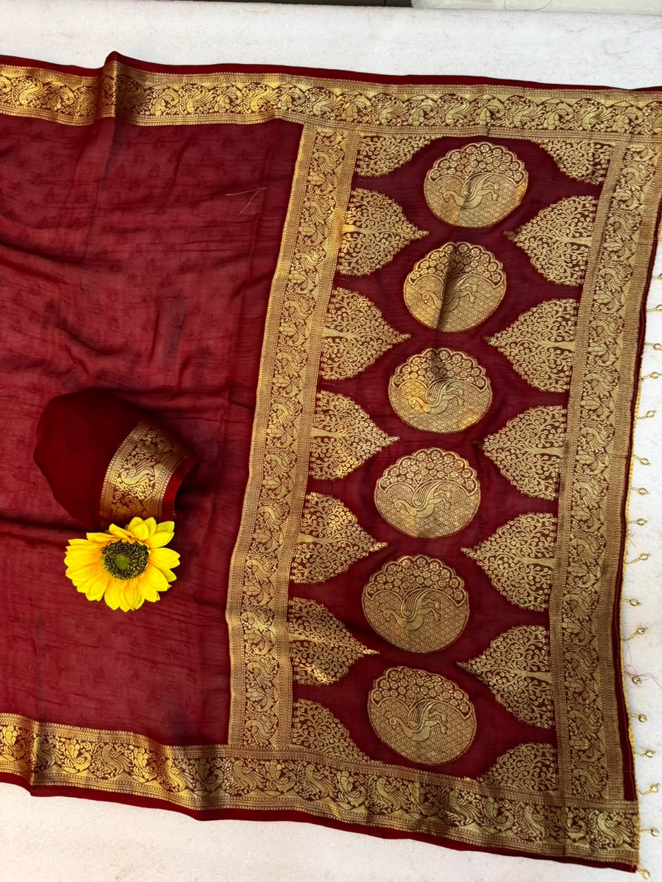 Kanjivaram Cotton Silk Weaving Saree