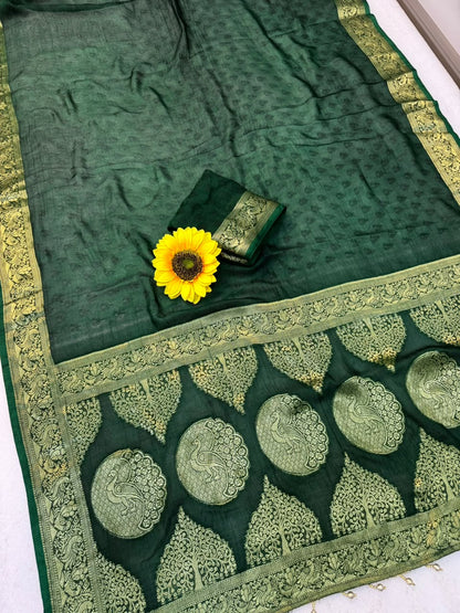 Kanjivaram Cotton Silk Weaving Saree