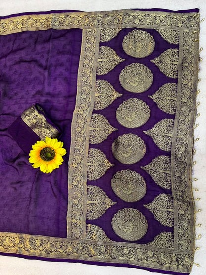 Kanjivaram Cotton Silk Weaving Saree