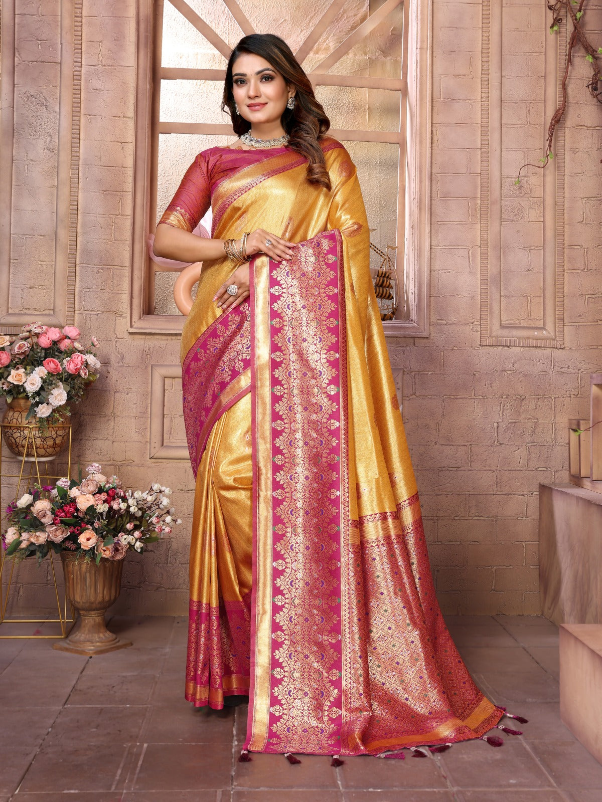 Kanjivaram Banarasi Tissue Silk Saree