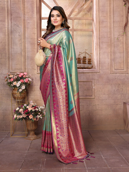 Kanjivaram Banarasi Tissue Silk Saree