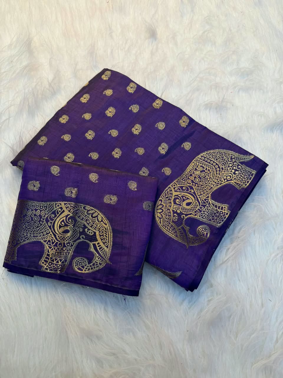 Viscose Tussar Silk Saree with Zari Borders & Chit Pallu