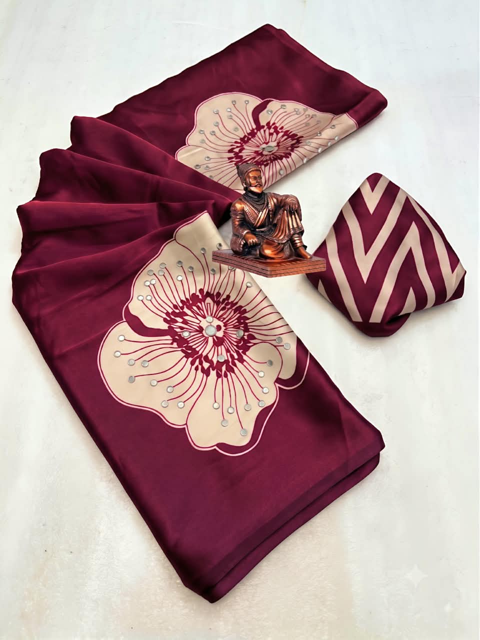 Crepe Silk Mirror Work Saree
