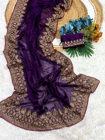 Rangoli Silk Saree with Sequence & Coding Embroidery