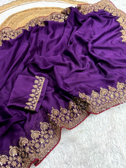 Rangoli Silk Saree with Sequence & Coding Embroidery