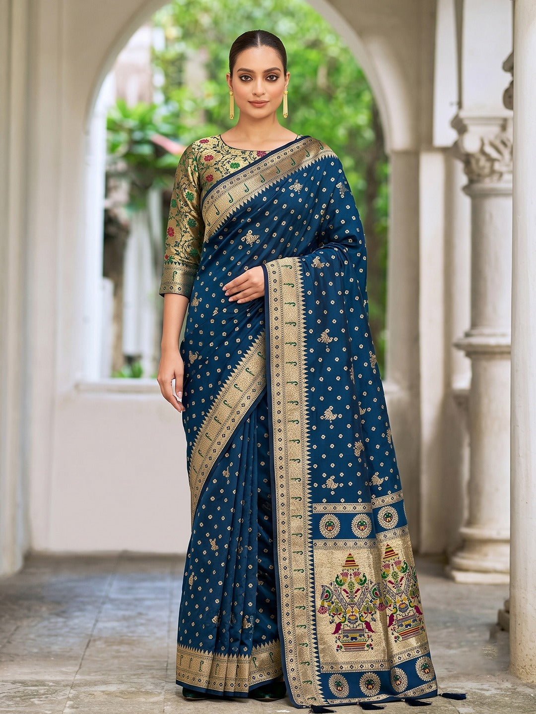Semi Kanjivaram Banarasi Silk Saree