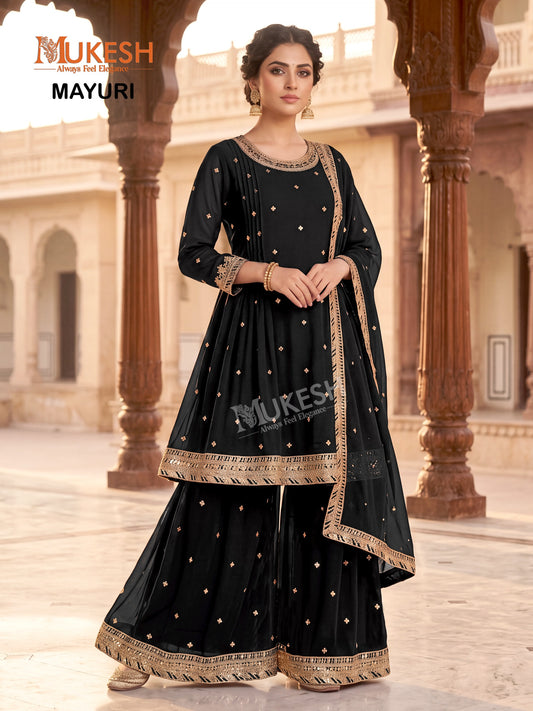 Readymade Georgette Sequin Embroidered Palazzo Suit