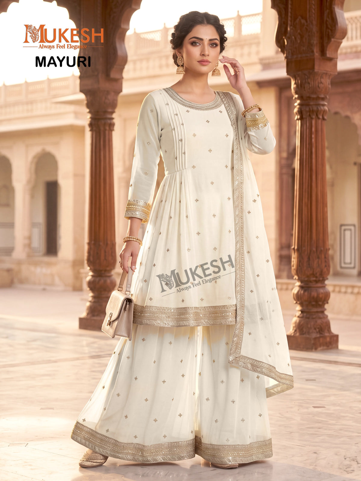 Readymade Georgette Sequin Embroidered Palazzo Suit