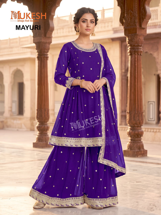Readymade Georgette Sequin Embroidered Palazzo Suit