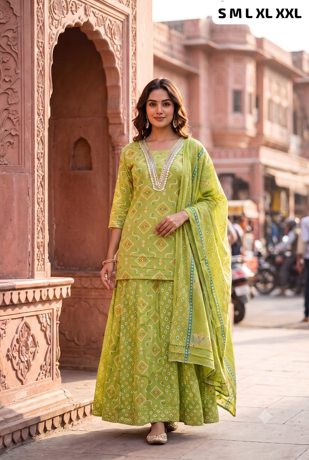 Readymade Cotton Kurti, Skirt & Dupatta Set