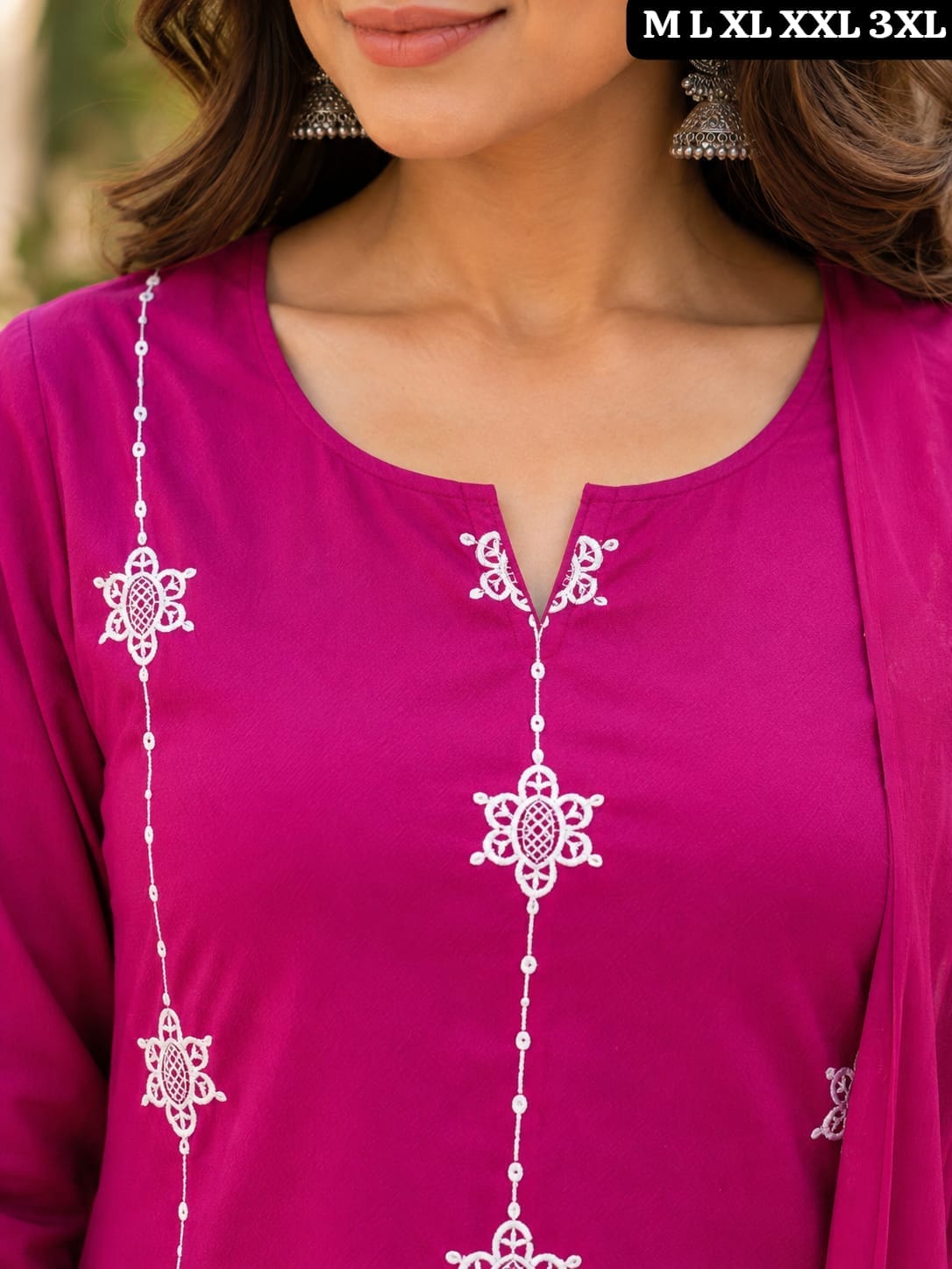 Readymade Embroidered Suit with Mul Cotton Dupatta