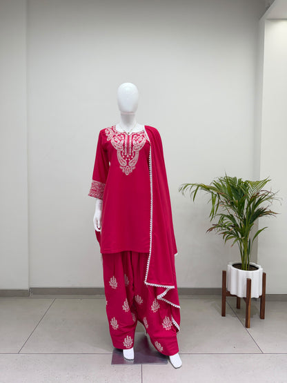 Readymade HO Silk Embroidered Three-Piece Suit Set