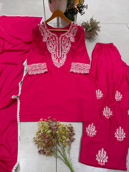 Readymade HO Silk Embroidered Three-Piece Suit Set