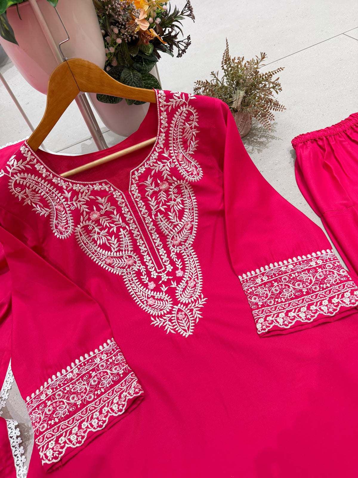 Readymade HO Silk Embroidered Three-Piece Suit Set