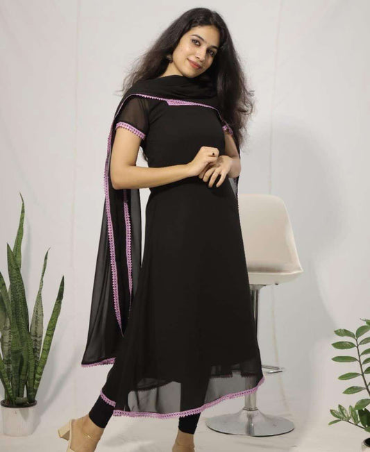 Georgette Top with Dupatta – Large Size