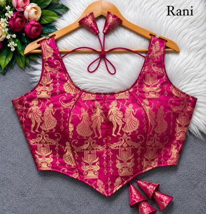 Readymade Brocade Silk Corset Blouse