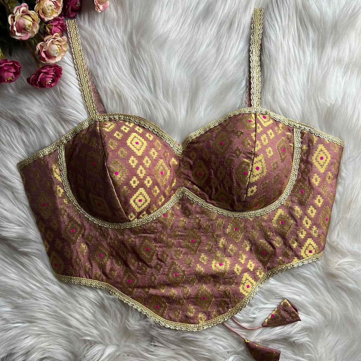 Readymade Brocade Silk Corset Blouse