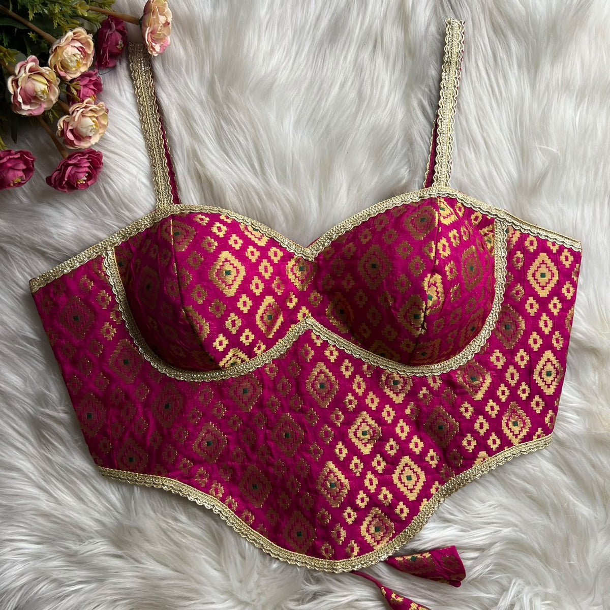 Readymade Brocade Silk Corset Blouse