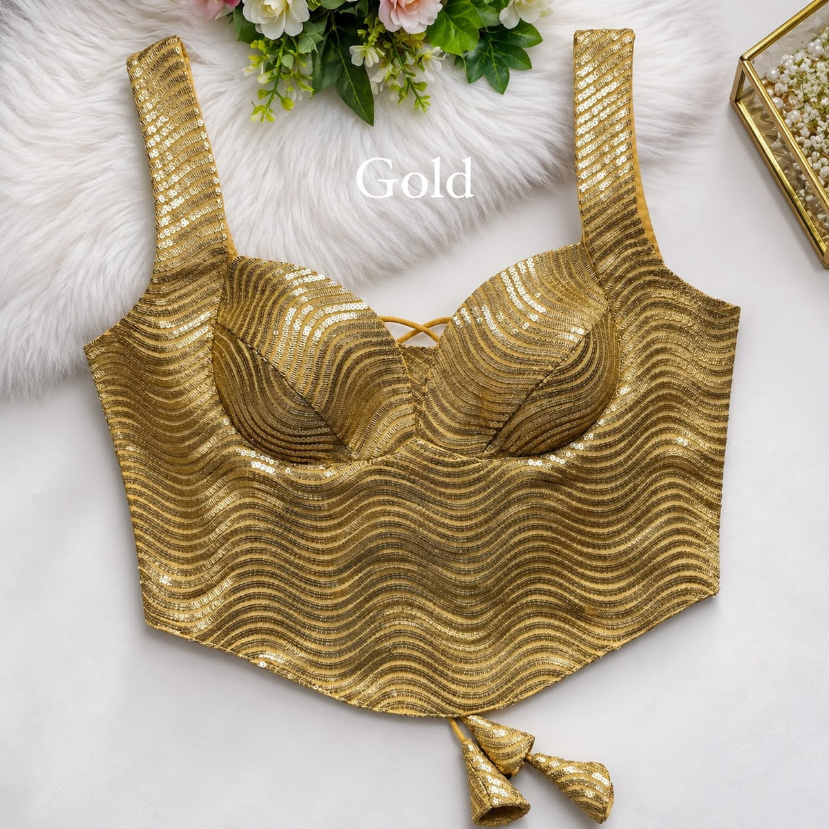 Readymade Sequin Designer Corset Blouse
