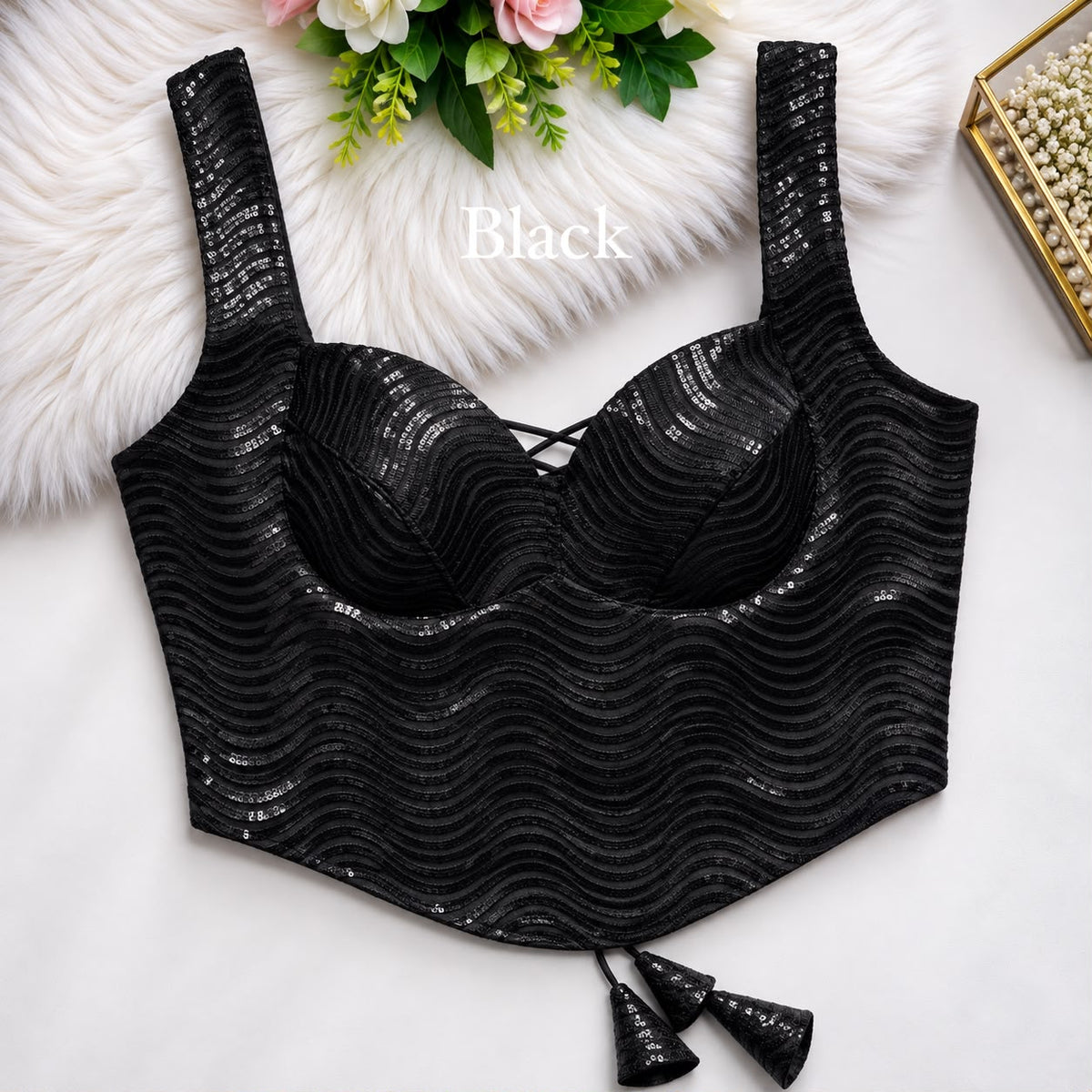 Readymade Sequin Designer Corset Blouse