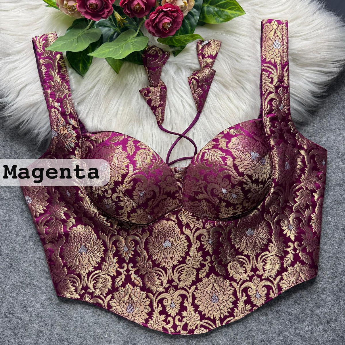 Readymade Brocade Silk Corset Blouse
