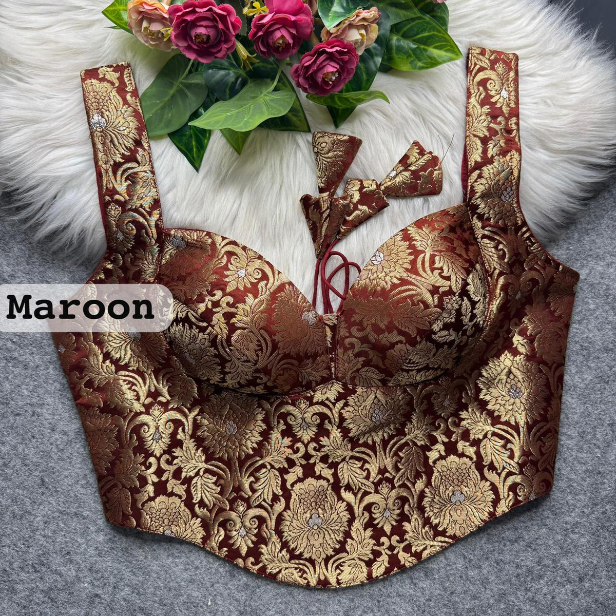 Readymade Brocade Silk Corset Blouse