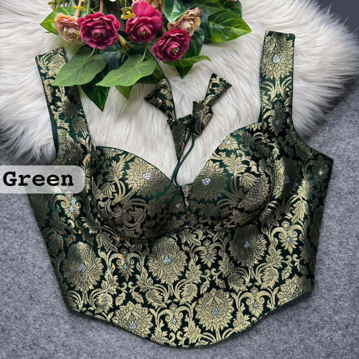 Readymade Brocade Silk Corset Blouse