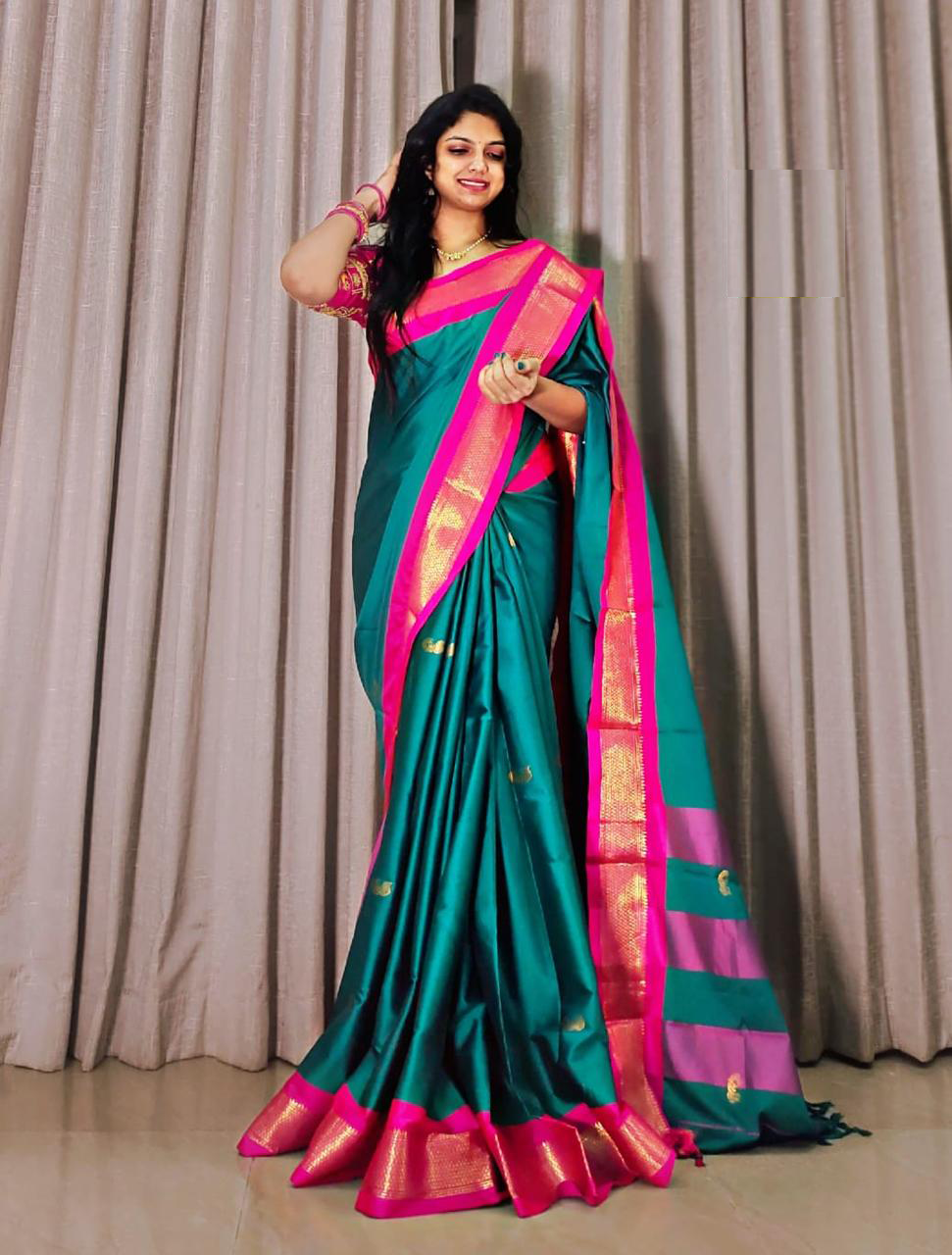 Cotton Silk Sarees with Jacquard Silk Borders A11
