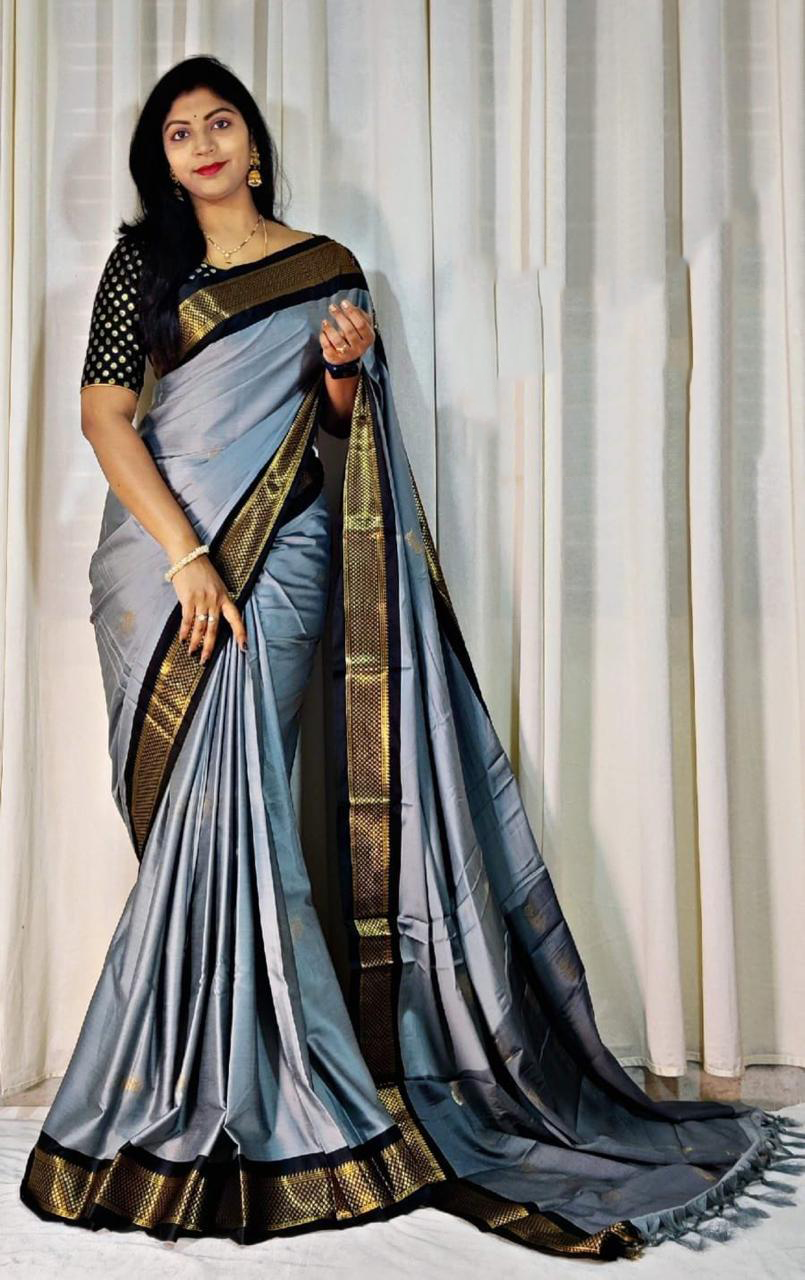 Cotton Silk Sarees with Jacquard Silk Borders A13