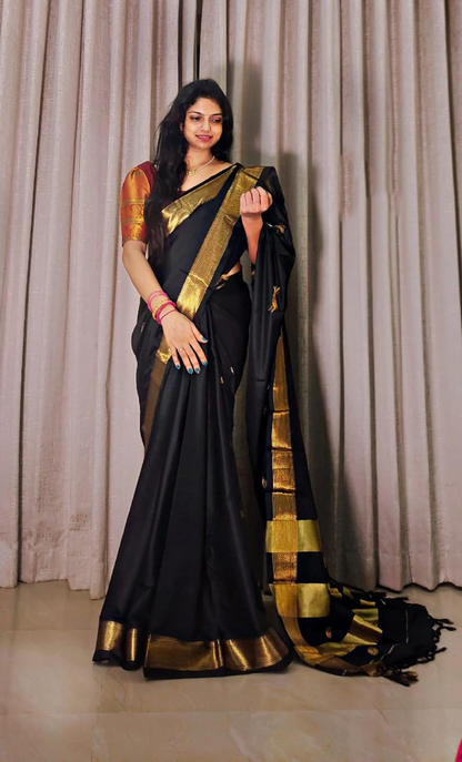 Cotton Silk Sarees with Jacquard Silk Borders A18