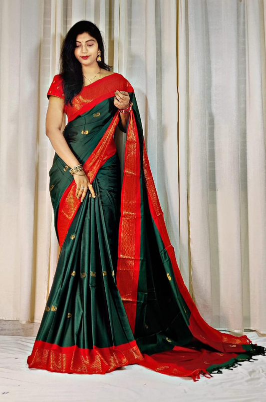 Cotton Silk Sarees with Jacquard Silk Borders A19