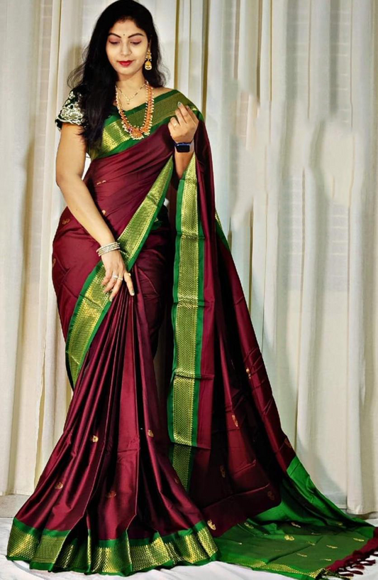 Cotton Silk Sarees with Jacquard Silk Borders A17