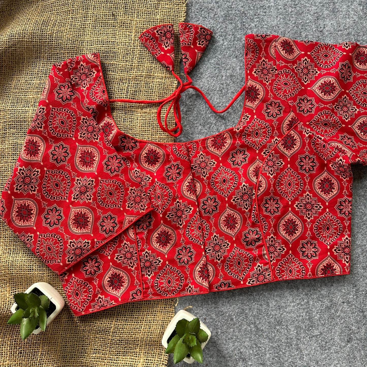 Ajrakh Cotton Ready Made Blouse – 50 AED