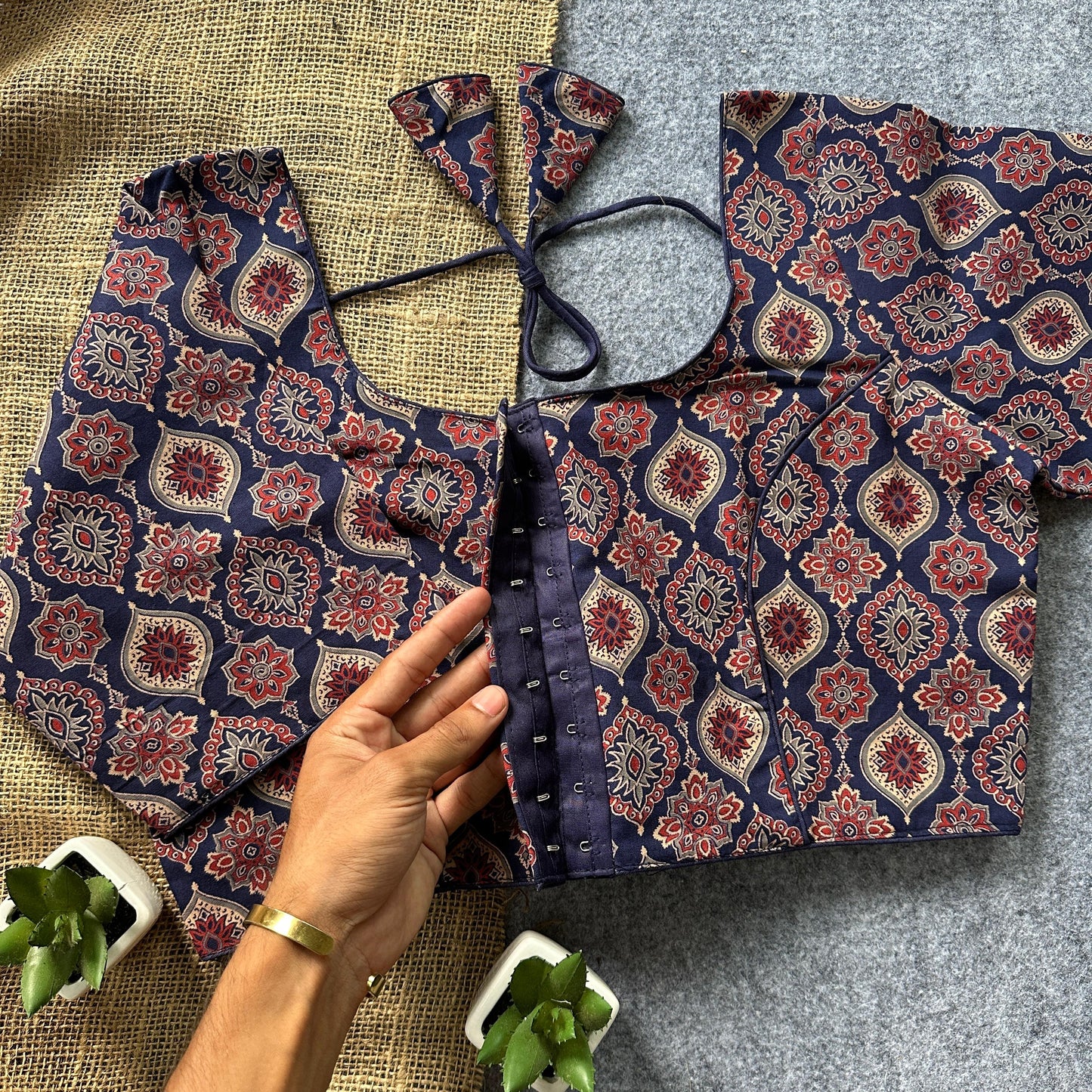 Ajrakh Cotton Ready Made Blouse – 50 AED