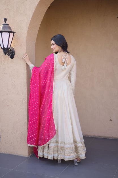 Cosmos Silk Long Flared Kali Pattern Suit – 125 AED
