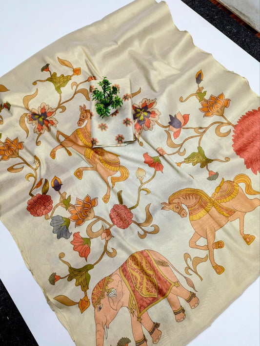 Linen Tissue Silk Saree – 65 AED