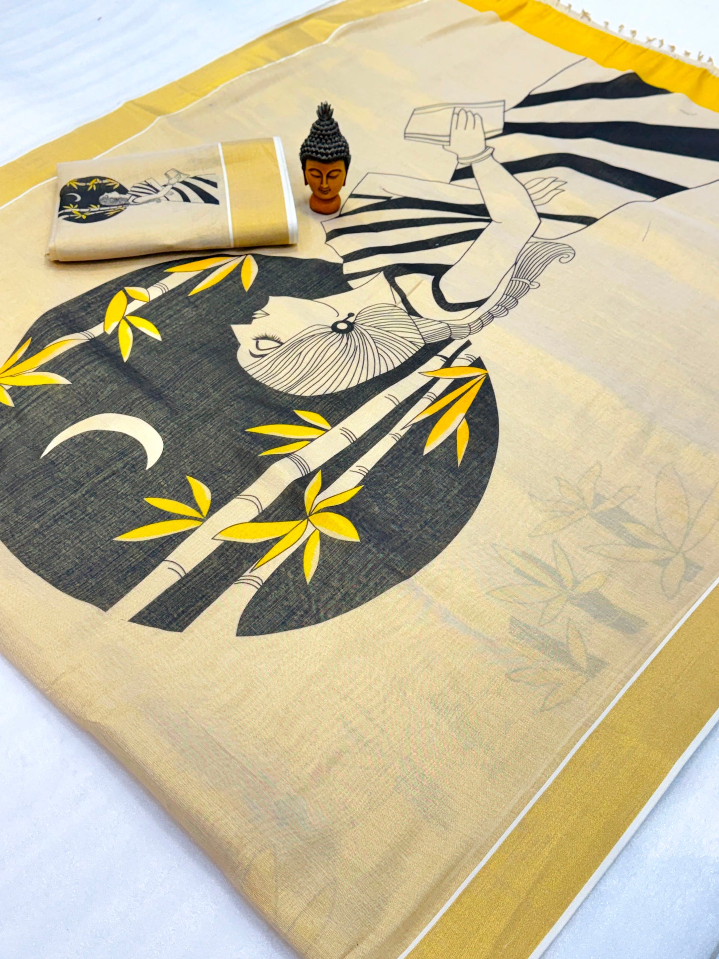 Kerala Tissue Saree with Digital Motif Prints – 79 AED