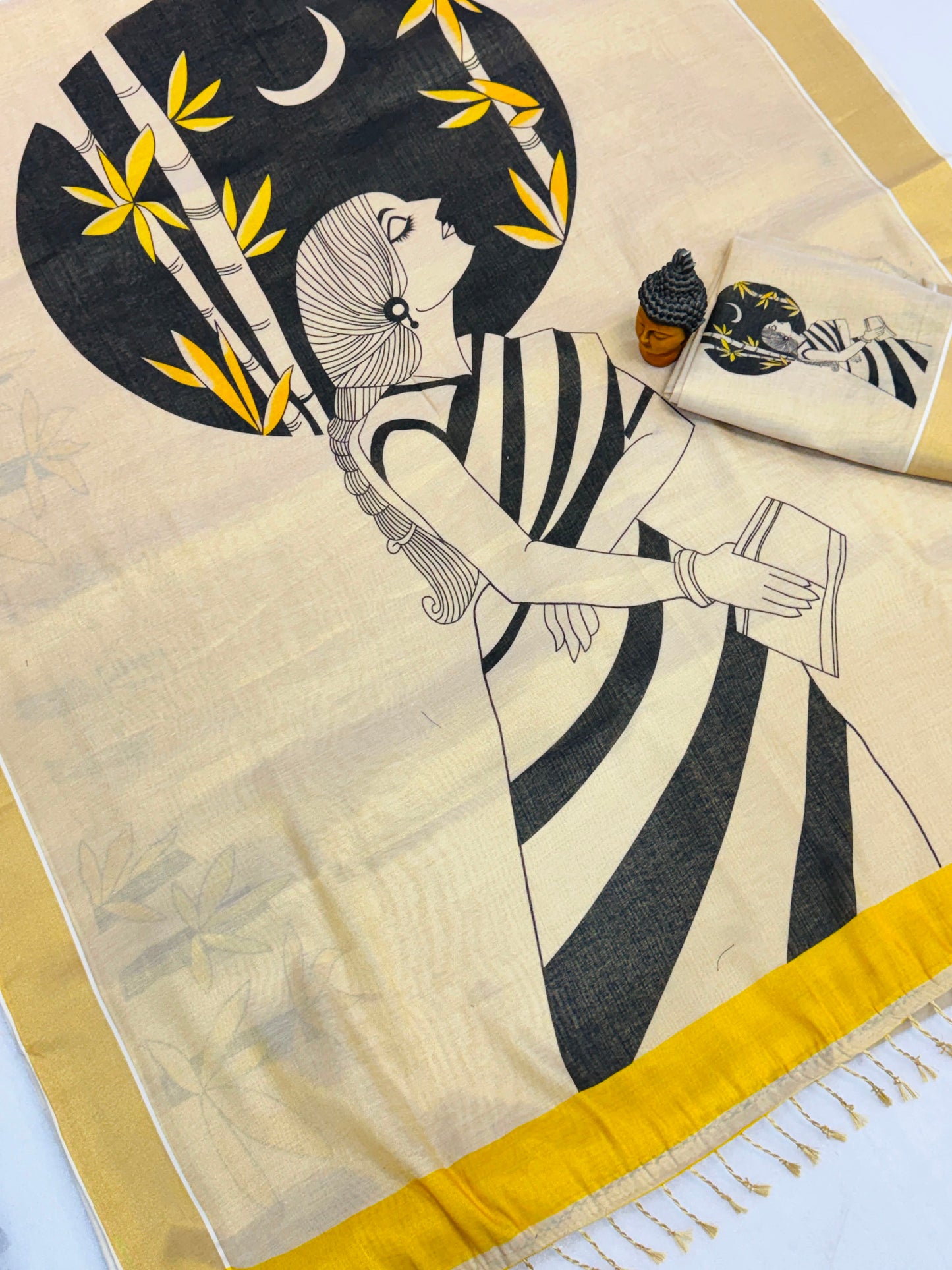 Kerala Tissue Saree with Digital Motif Prints – 79 AED