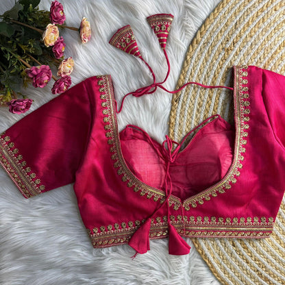 Readymade Soft Semi Silk Madhubala Pattern Halter Neck Blouse – 69 AED