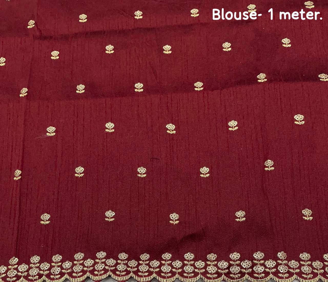 Banarasi Tissue Silk Saree with Embroidered Semi Silk Blouse – 125 AED